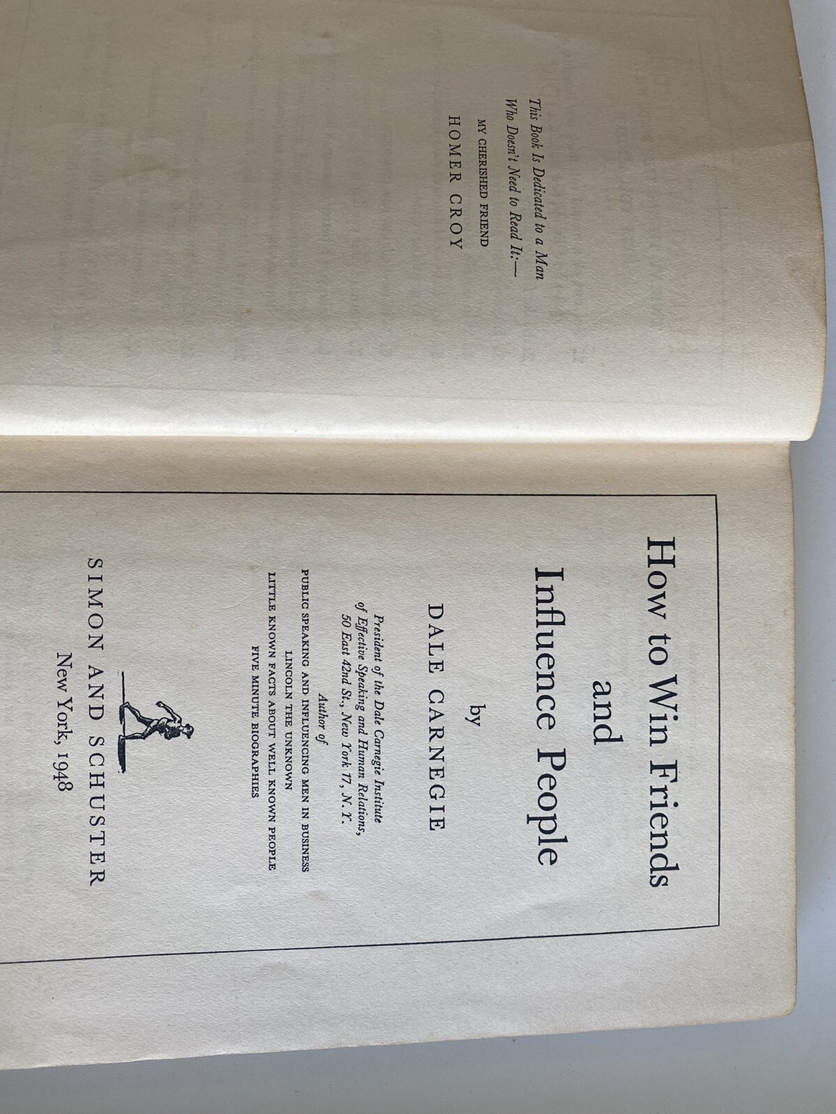 Vintage Dale Carnegie How to Win Friends & Influence People. 1948, 56th printing