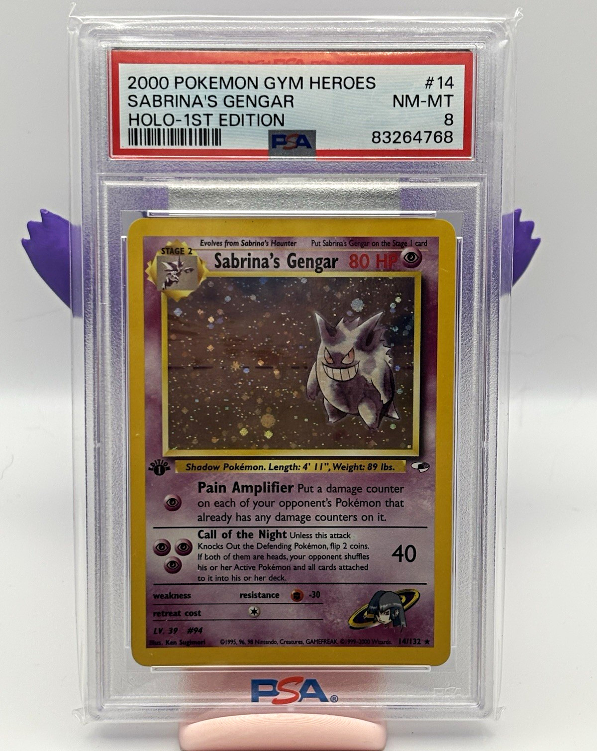 Pokémon Gym Heroes Sabrina's Gengar 14/132 Holo 1st Ed PSA 8 Cert 83264768