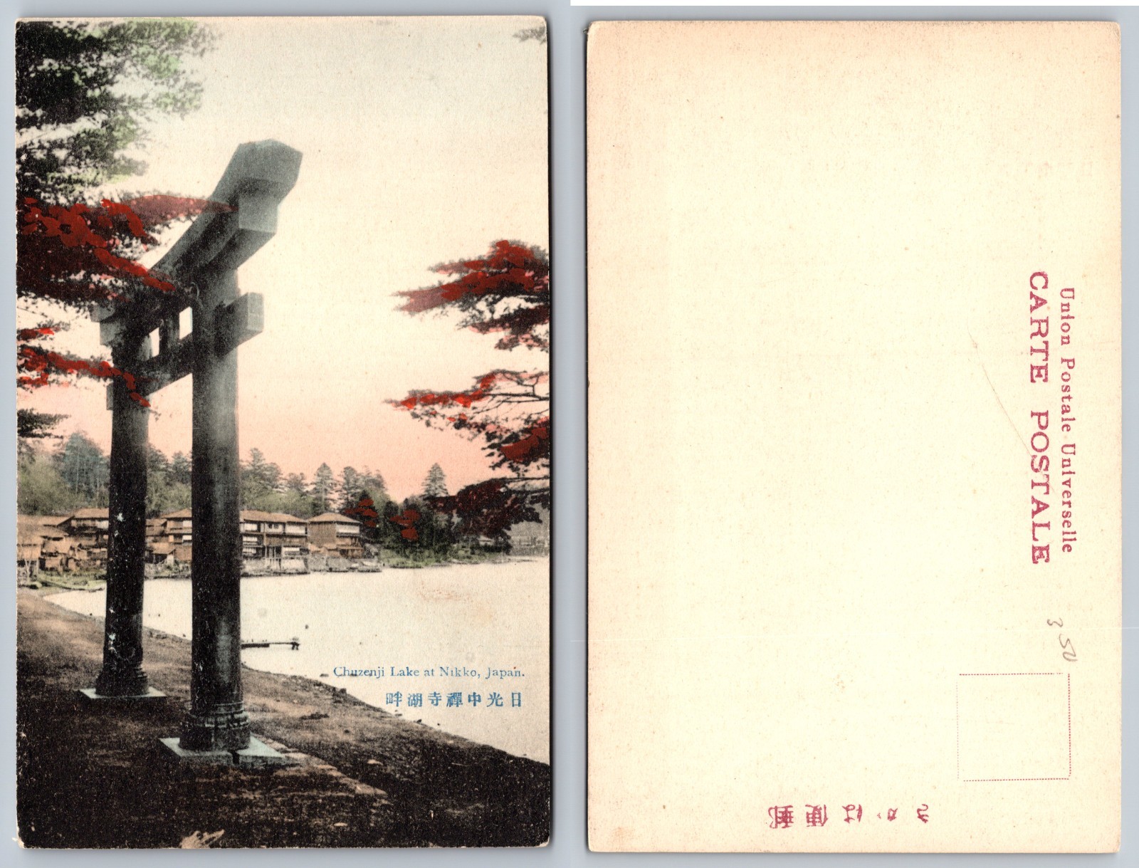 Chuzenji Lake Torii Gate Japan Postcard
