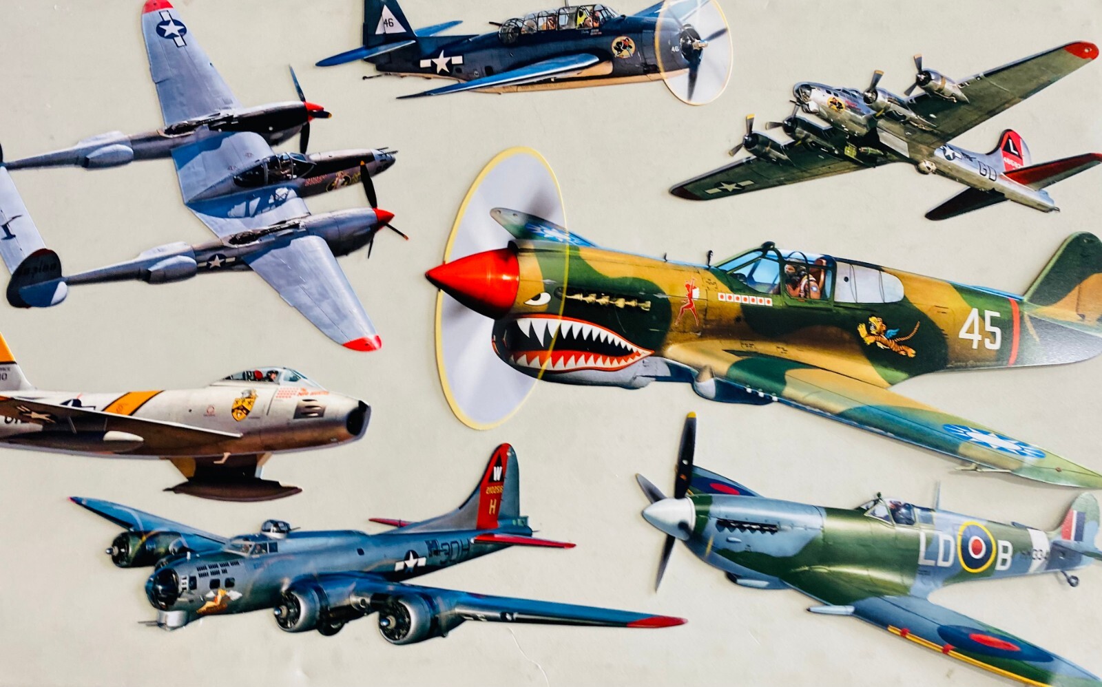 Collection 7 Metal Wall Art Famous Planes U.S. Air Force Aircraft Signs Grossman