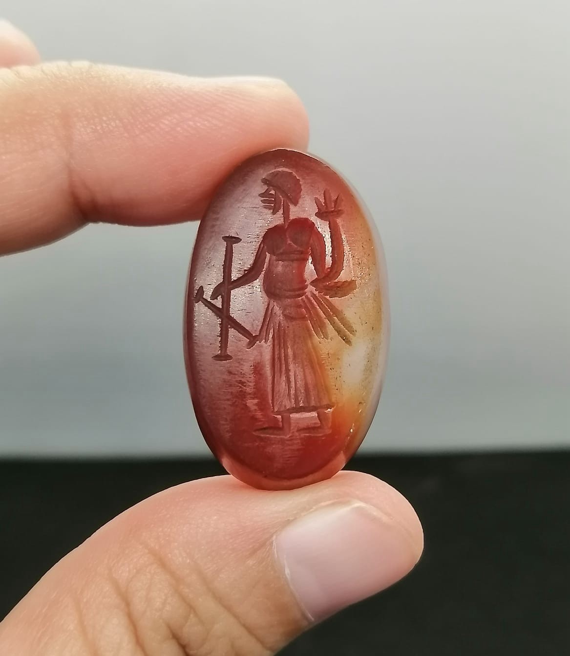 Old  Roman Intaglio Agate  Ancient  Stone Wonderful Seal Stamp