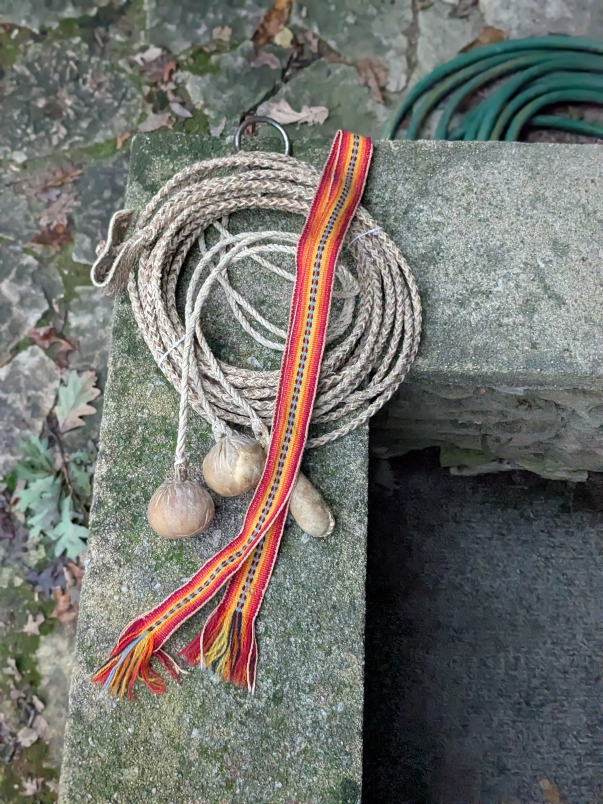 Antique/Vtg Braided Rawhide Lariat Riata Ranch Lasso Rope & Bolas Authentic 🤠