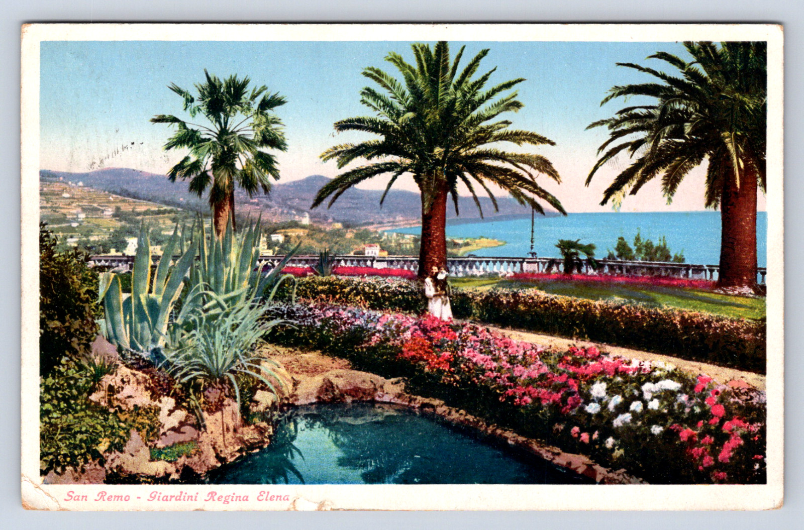 Vintage Postcard San Remo Giardinia Regina Elena
