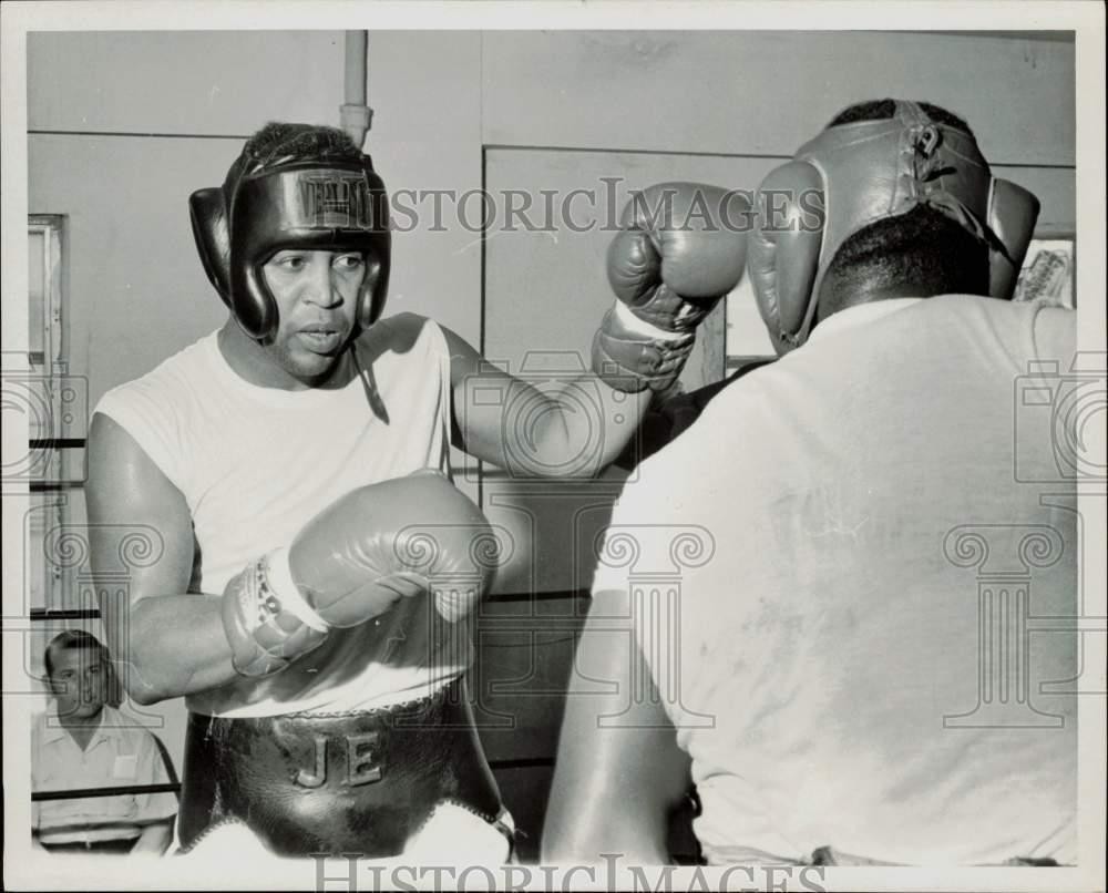 1970 Press Photo Jimmy Ellis with sparring partner Rufus Brassell in Miami
