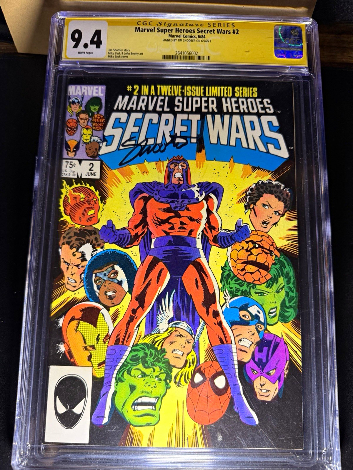 Marvel Secret Wars #2 (1984) CGC Signature Series 9.4 Signed Jim Shooter
