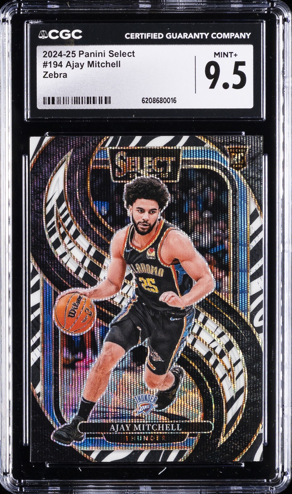 2024-25 PANINI SELECT ZEBRA #194 AJAY MITCHELL CGC 9.5