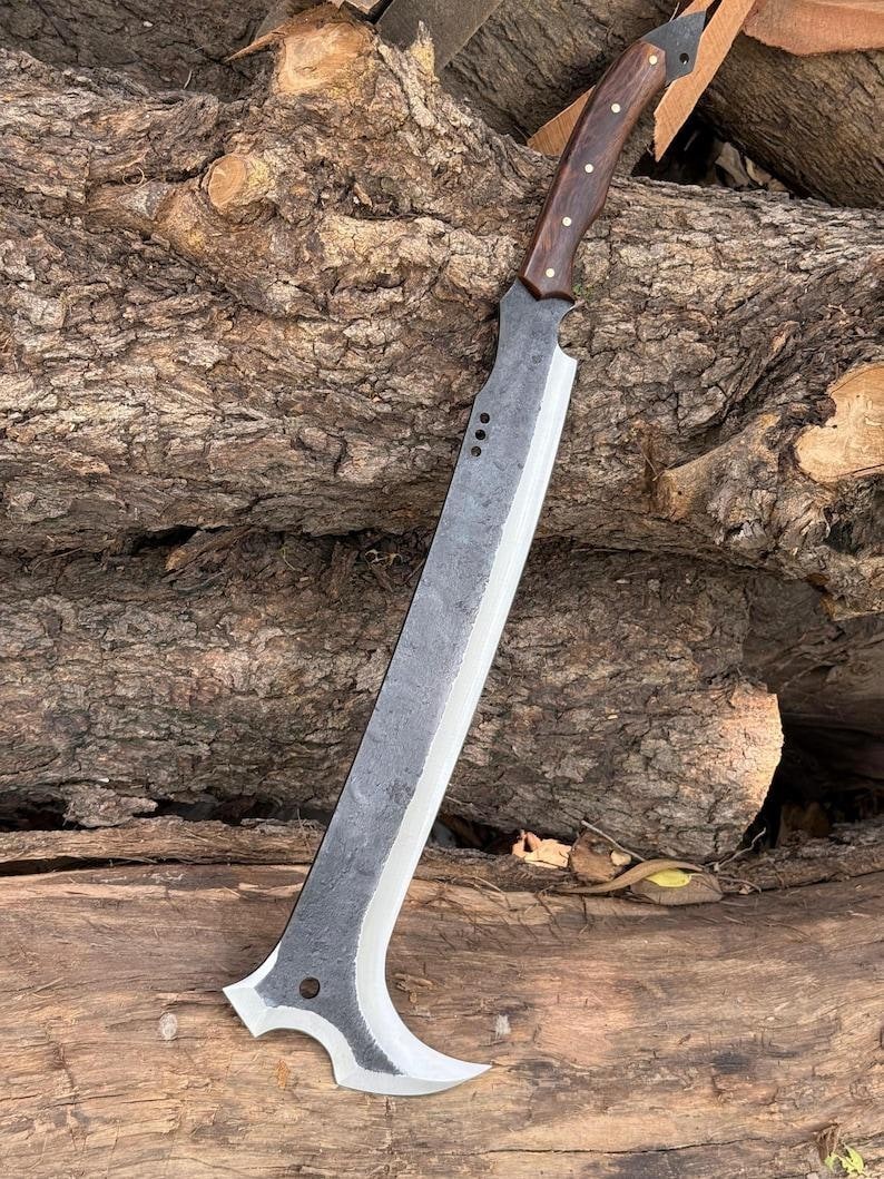 Hand Forged Viking Sword, Carbon Steel Blade & Rosewood Handle, Norse Sword