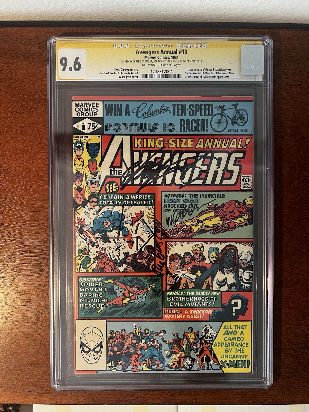 RARE 3x SIGNED CGC 9.6 The Avengers Annual #10 Marvel Comics 1981 Claremont +