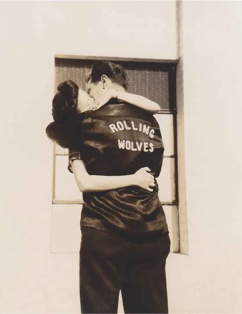 1950s Rockabilly Leather Greaser Embracing Sweeties Matte Photo Reprint 8