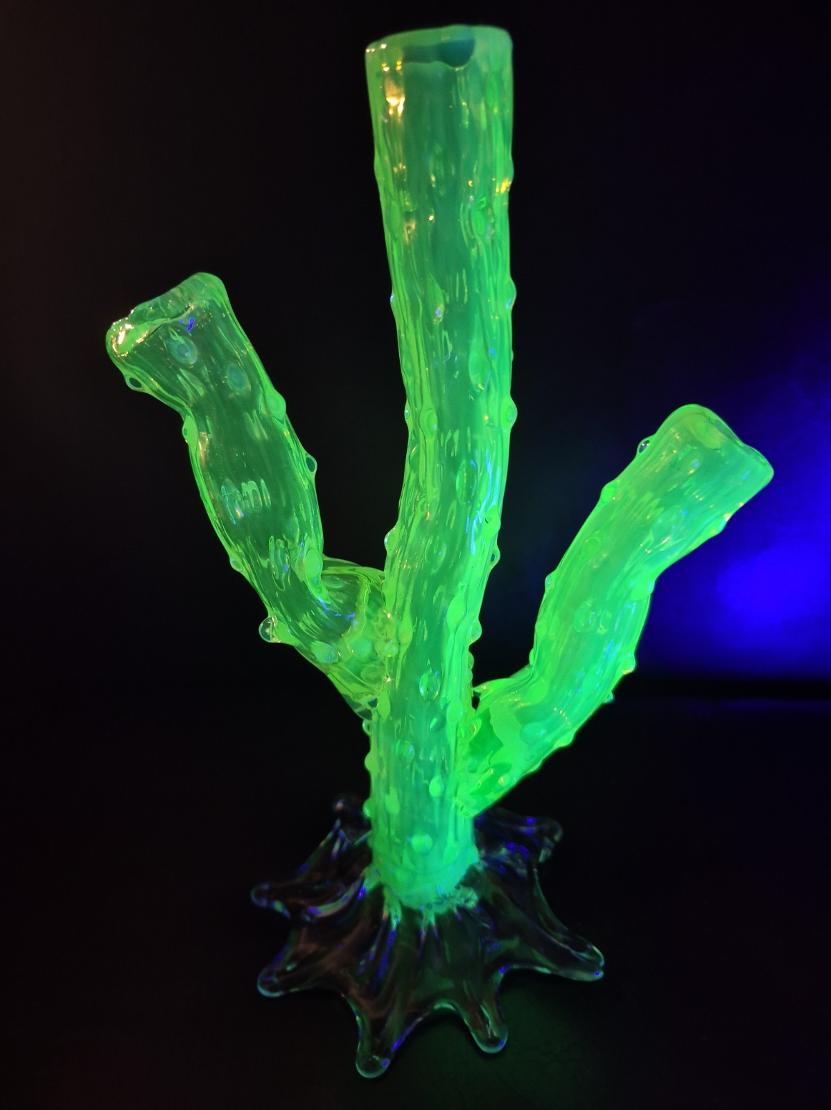 Victorian Vaseline Urainium Glass Vase by John Walsh, England, 1800s-1900s