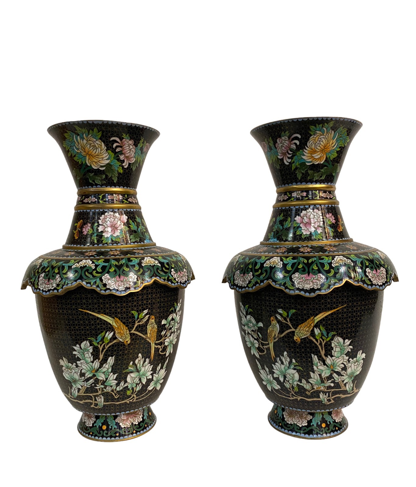 A Pair of Cloisonne Vases