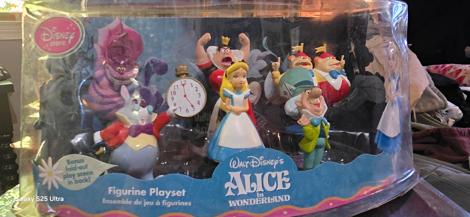 Disney Store Alice in Wonderland Figurine Playset w/ Alice, Mad Hatter, Cheshire