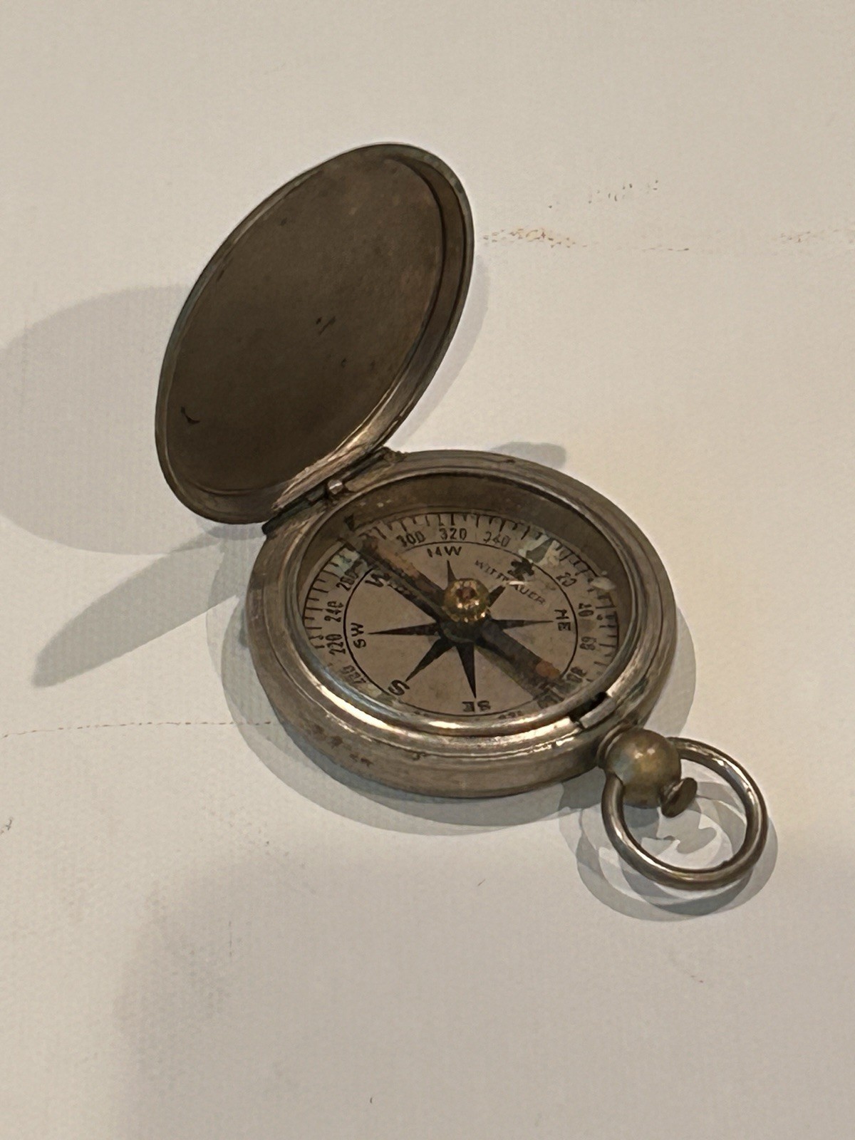 U.S. Military Pocket Compass Wittnauer WWI Era Antique Army Navigation Stamped