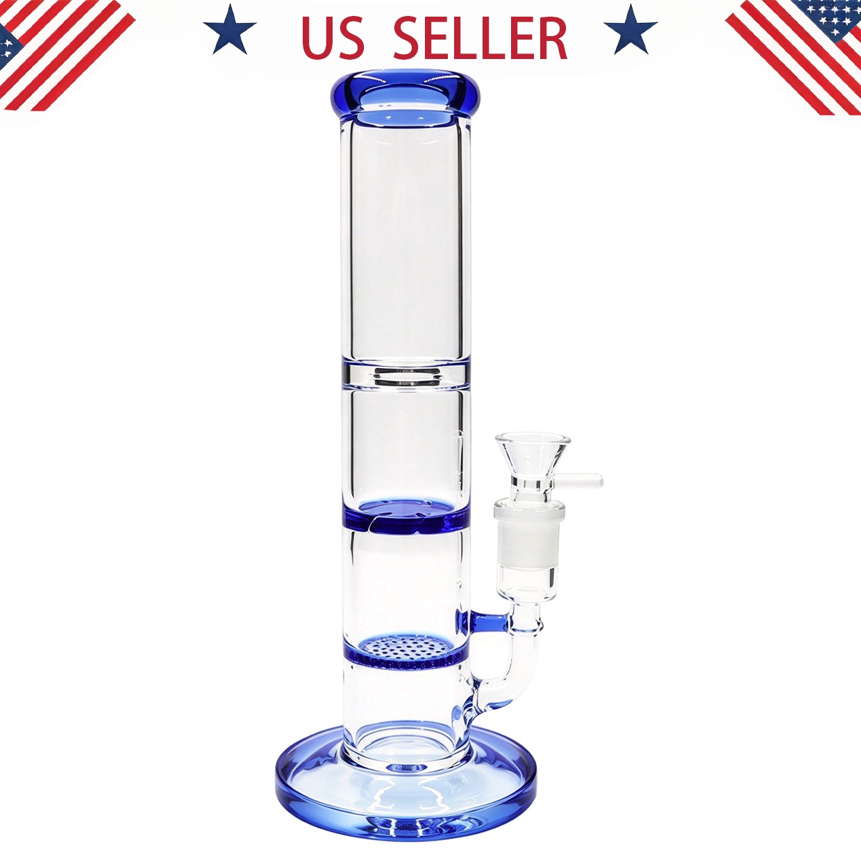 12in Glass Bongs Water Pipes Smoking Honeycomb and Turbine Perc bong w/19mm bowl