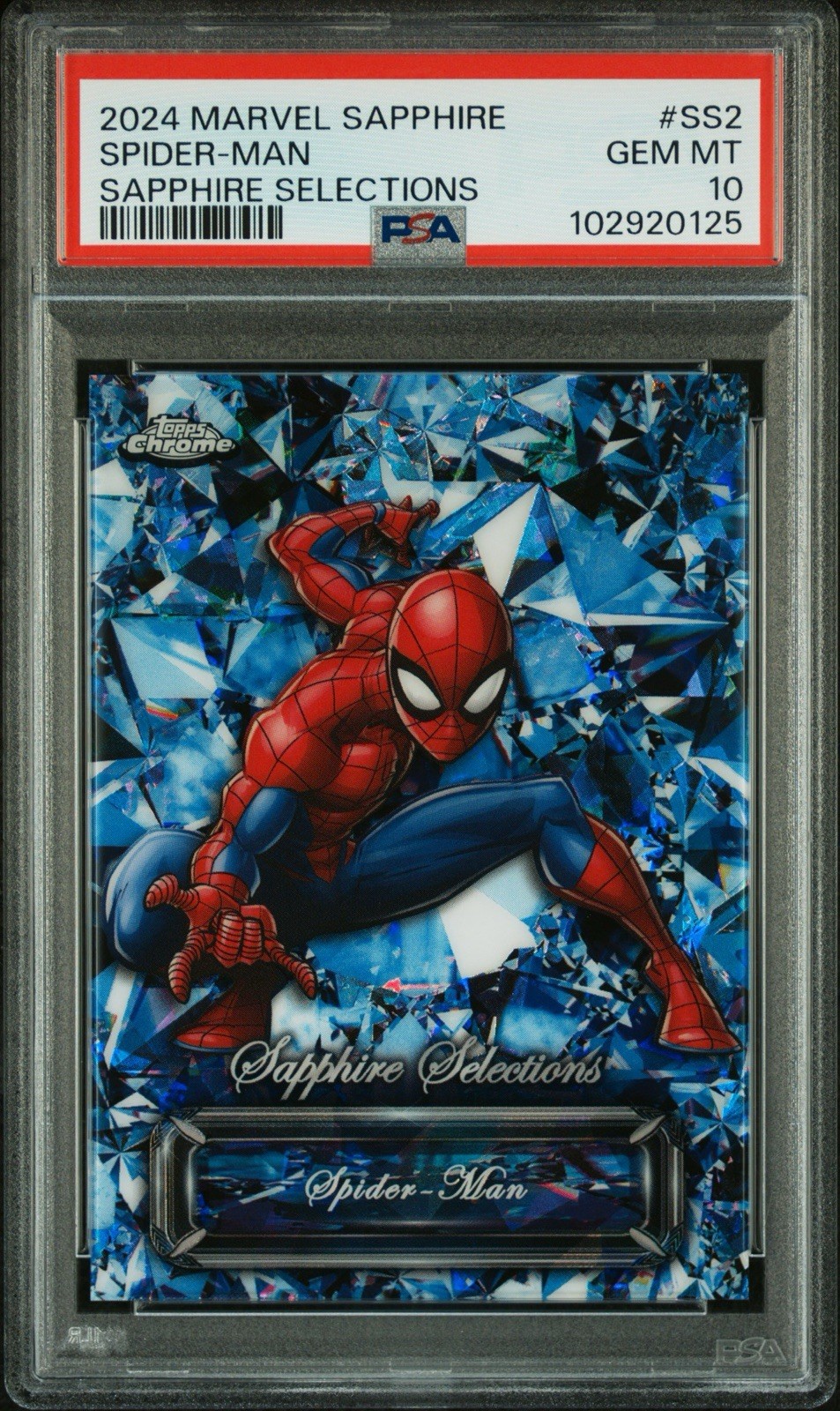 2024 Topps Chrome Sapphire Marvel Spider-Man Sapphire Selections SS-2 PSA 10