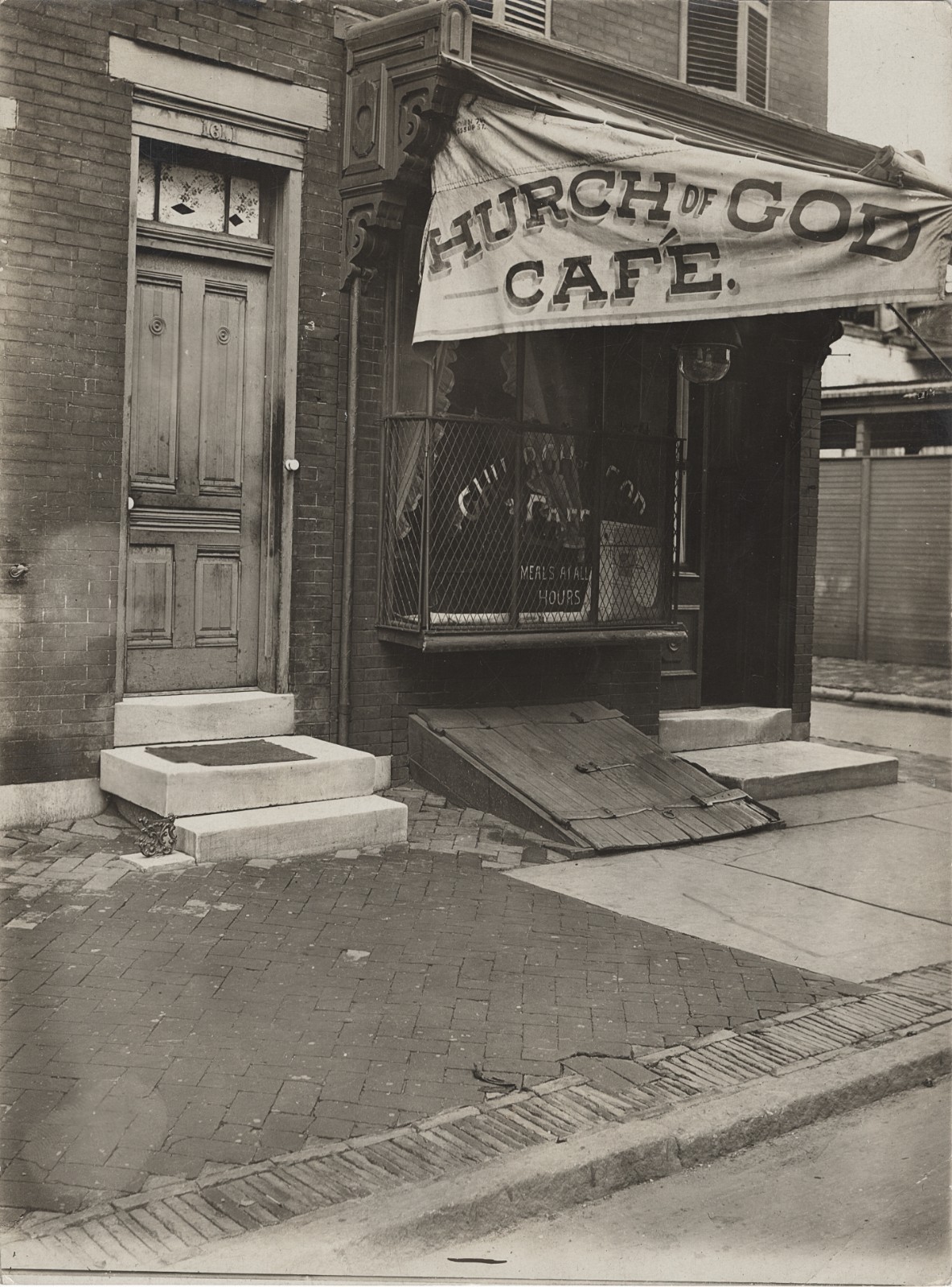 c. 1920's Church of God Cafe, Philadelphia Black African-American Church Photo