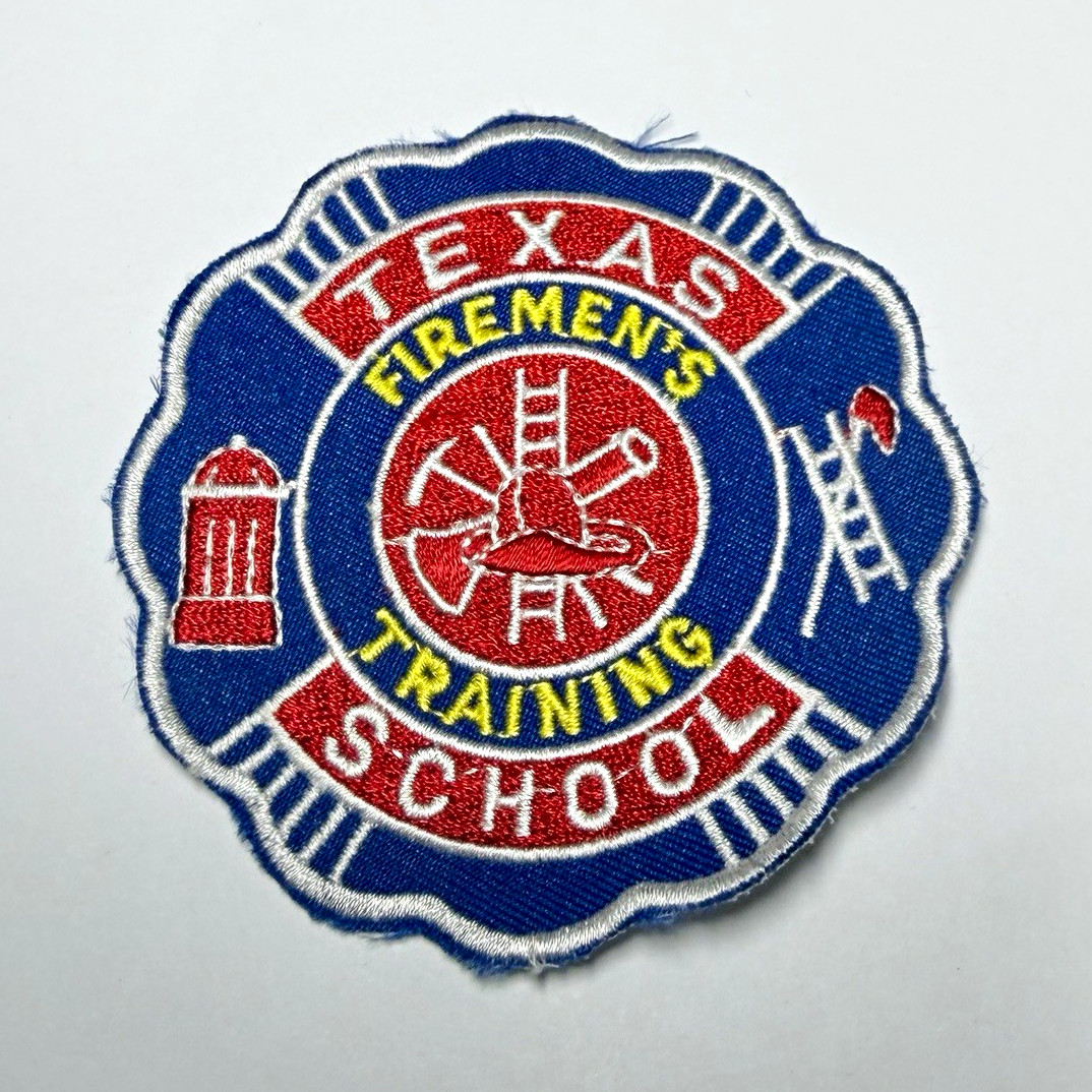Vintage Texas Firemen’s Training School Firefighter Embroidered Patch