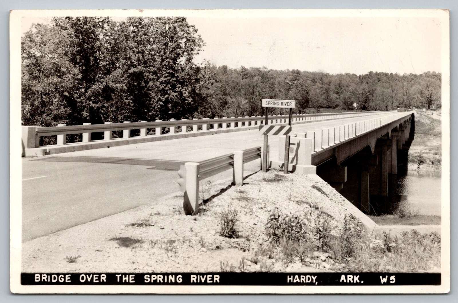 Postcard Bridge Over The Spring River Hardy Arkansas Ark Real Photo RPPC c 1959