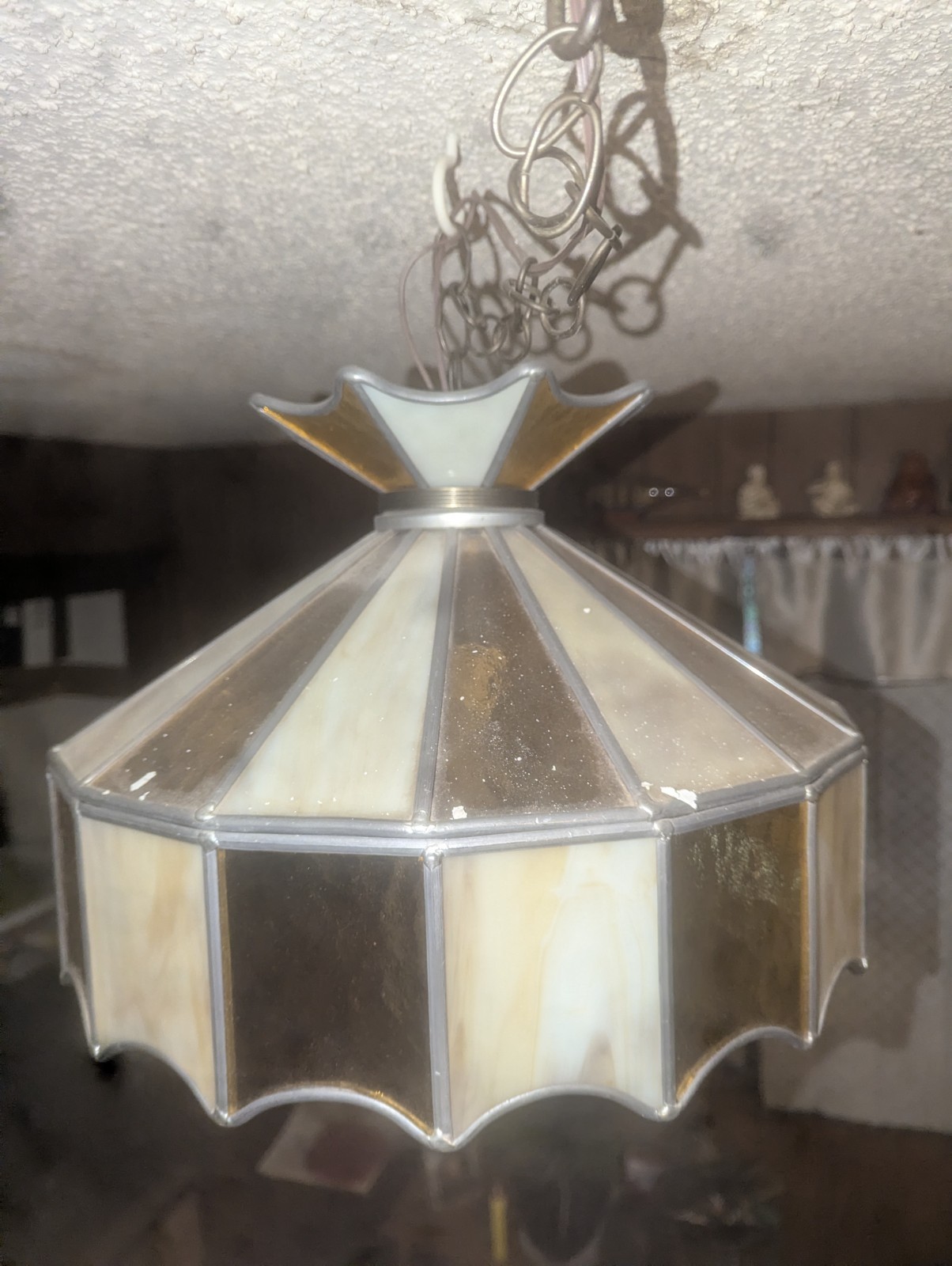 vintage tiffany style stained glass hanging lamp