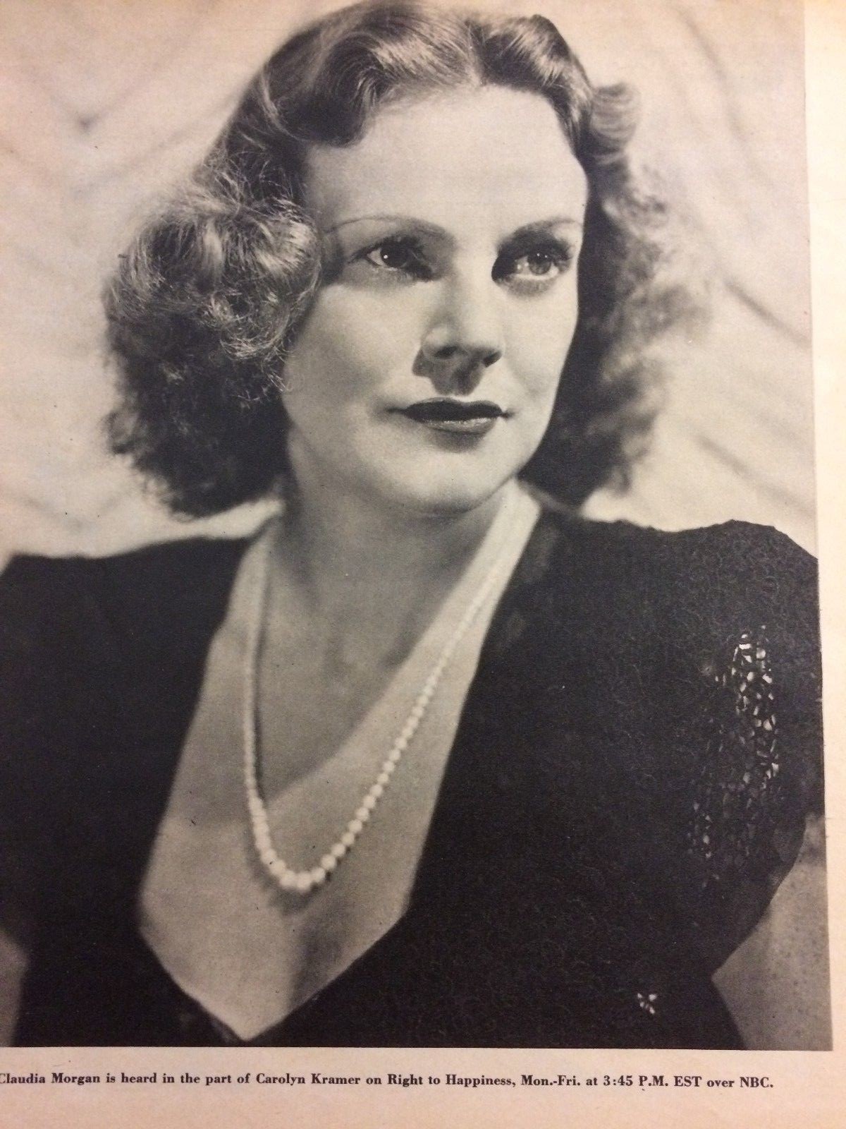 Claudia Morgan, Right to Happiness, Full Page Vintage PInup