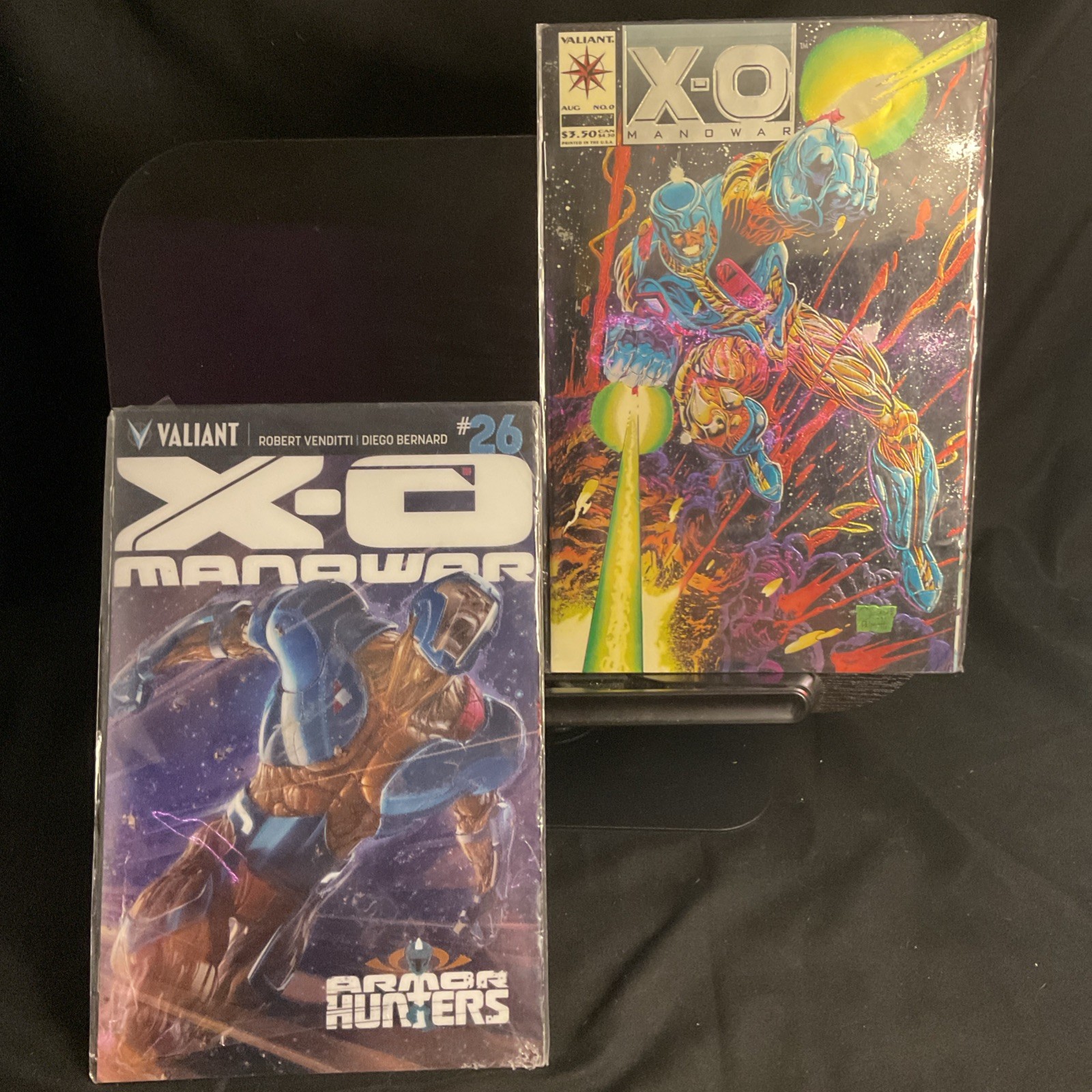 Lot Of 2 X-O Manowar #0 & #26 Valiant Comics 1993 Chromium Foil Cover Quesada NM