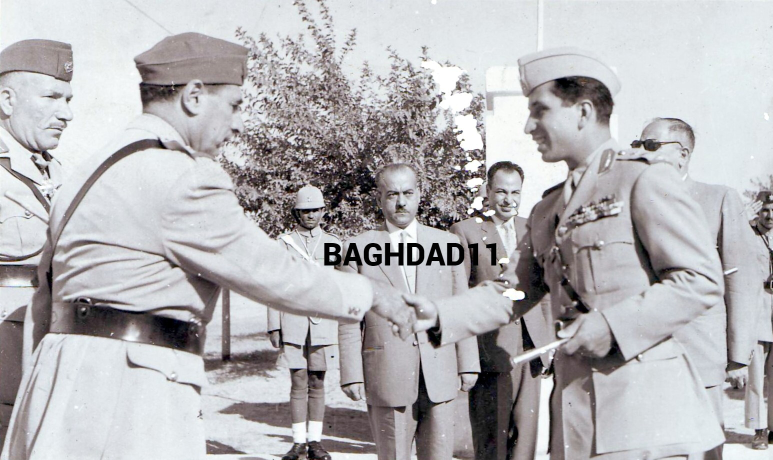 Iraq. Reprinted photo of King Faisal II in an official meeting, 1950s