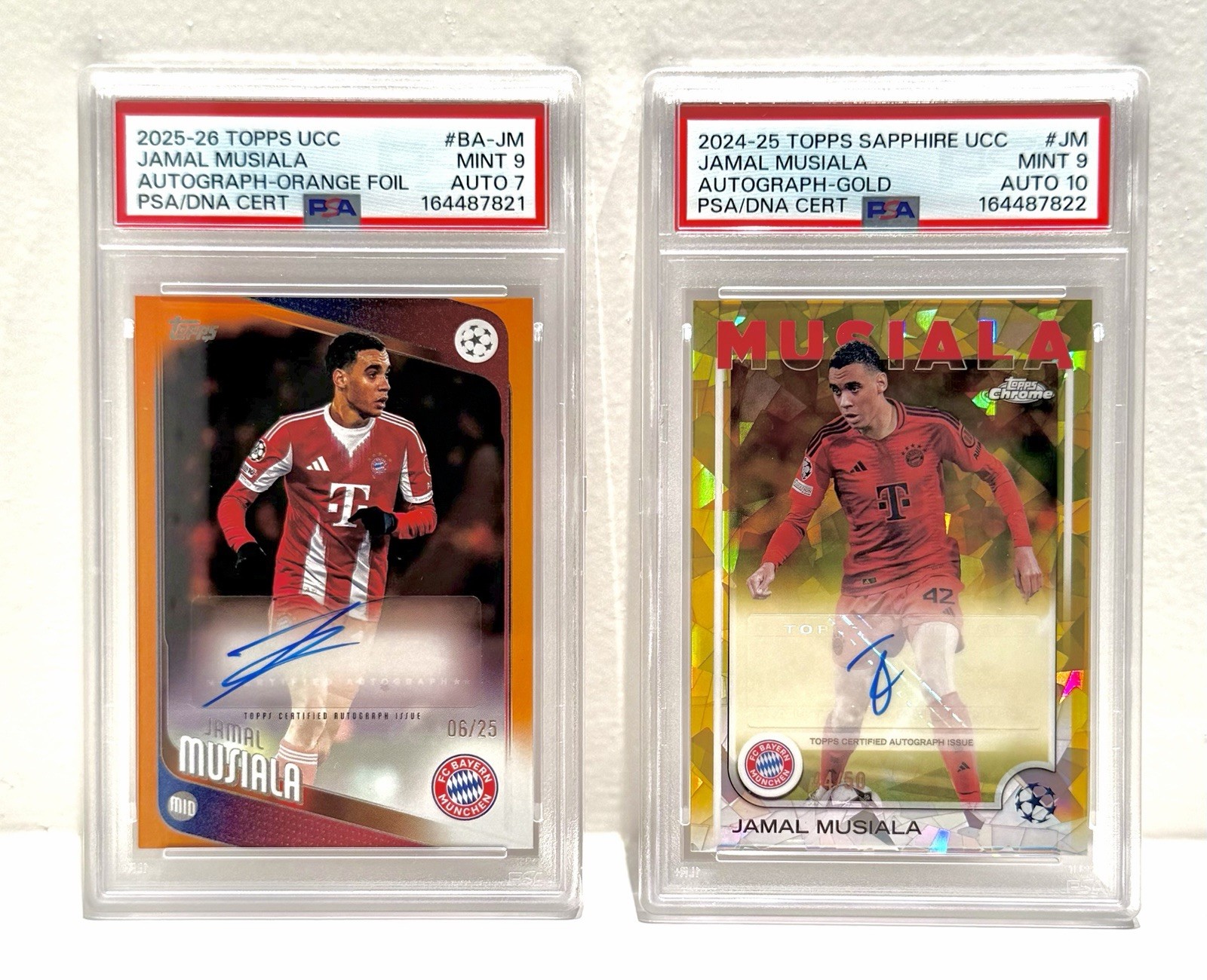 Jamal Musiala 2x Auto PSA 9 /25 /50 Topps Sapphire Gold Orange Bavaria