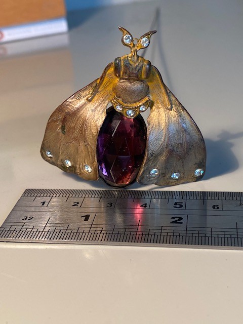 Huge Wonderful Antique Bug Hatpin 1890 - 1910