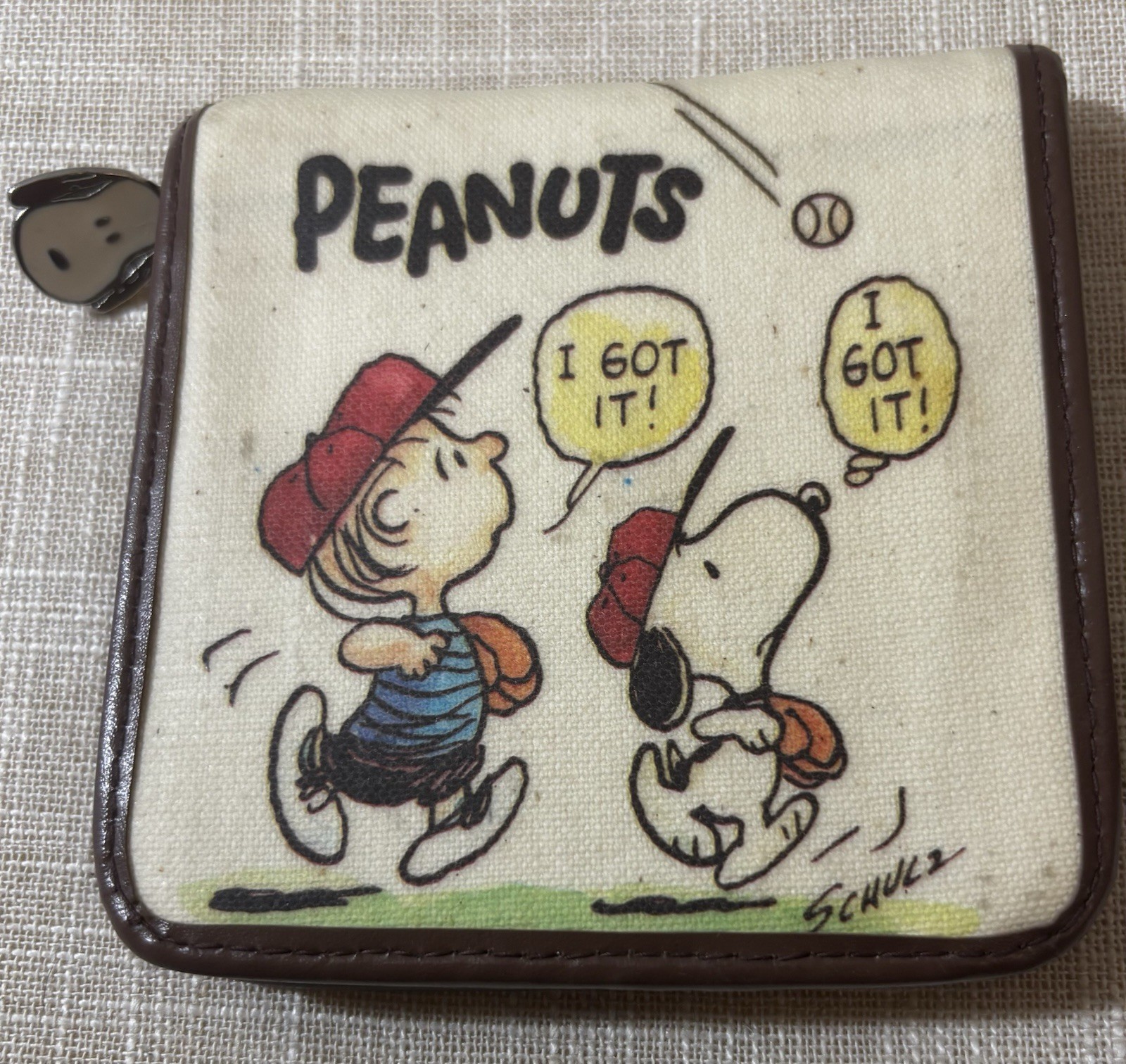 Peanuts Vintage 1958 Zippered Wallet Snoopy Charlie Brown A8