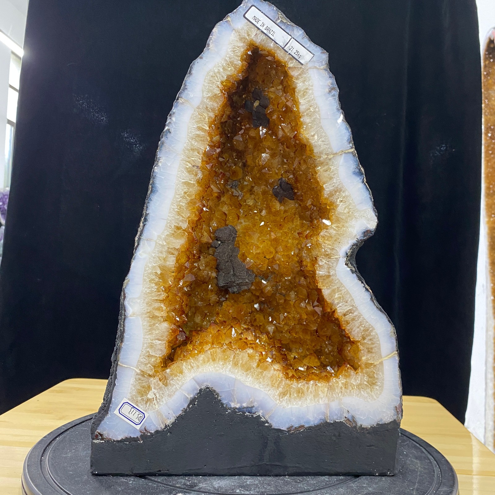 46.7LB Natural citrine geode quartz cave crystal Cathedrals specimen Healing