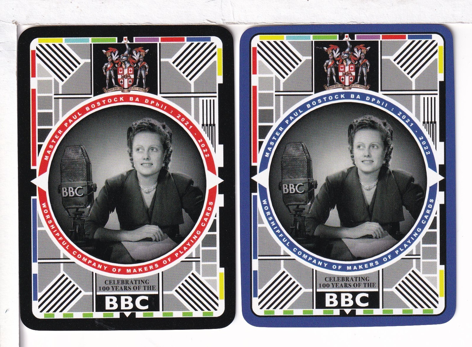 Two Single Playing Cards, English Worshipful Pair 