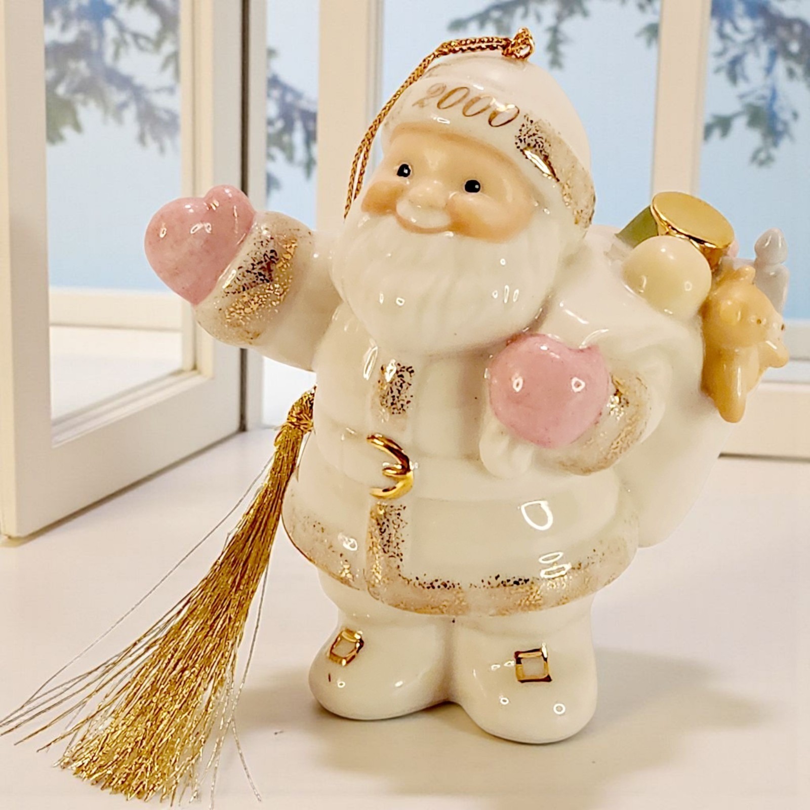 Lenox 2000 Annual Ornament Santas Special Delivery Fine China Glossy Pastel 4.5