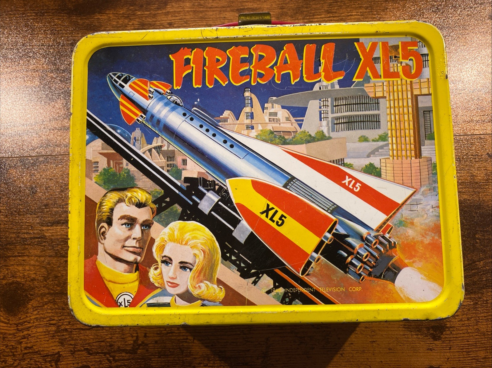 Vintage 1964 Fireball XL5 Metal Lunch Box King-Seeley Thermos ITC No Thermos