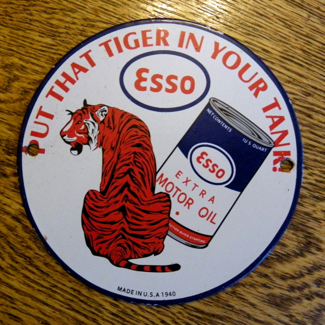 ESSO PORCELAIN DOOR PUSH PLATE 6\