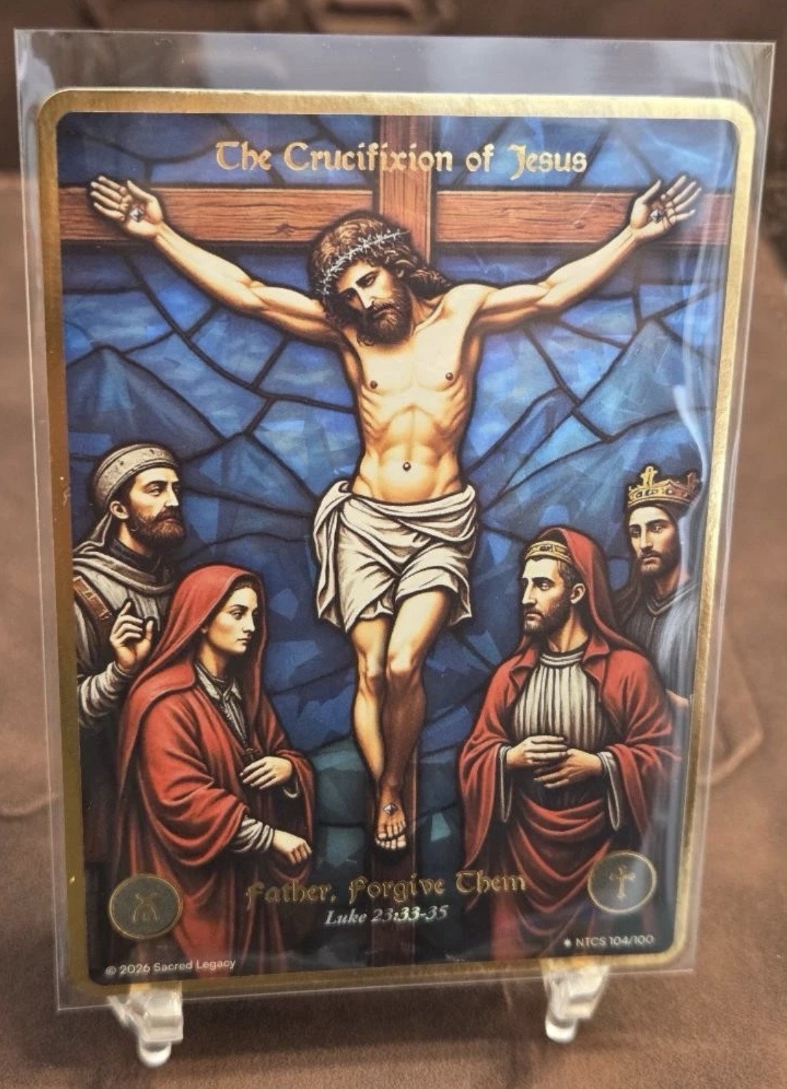 2026 Sacred Legacy Crucifixion of Jesus 104/100 Stained Glass Secret Rare Mint 2