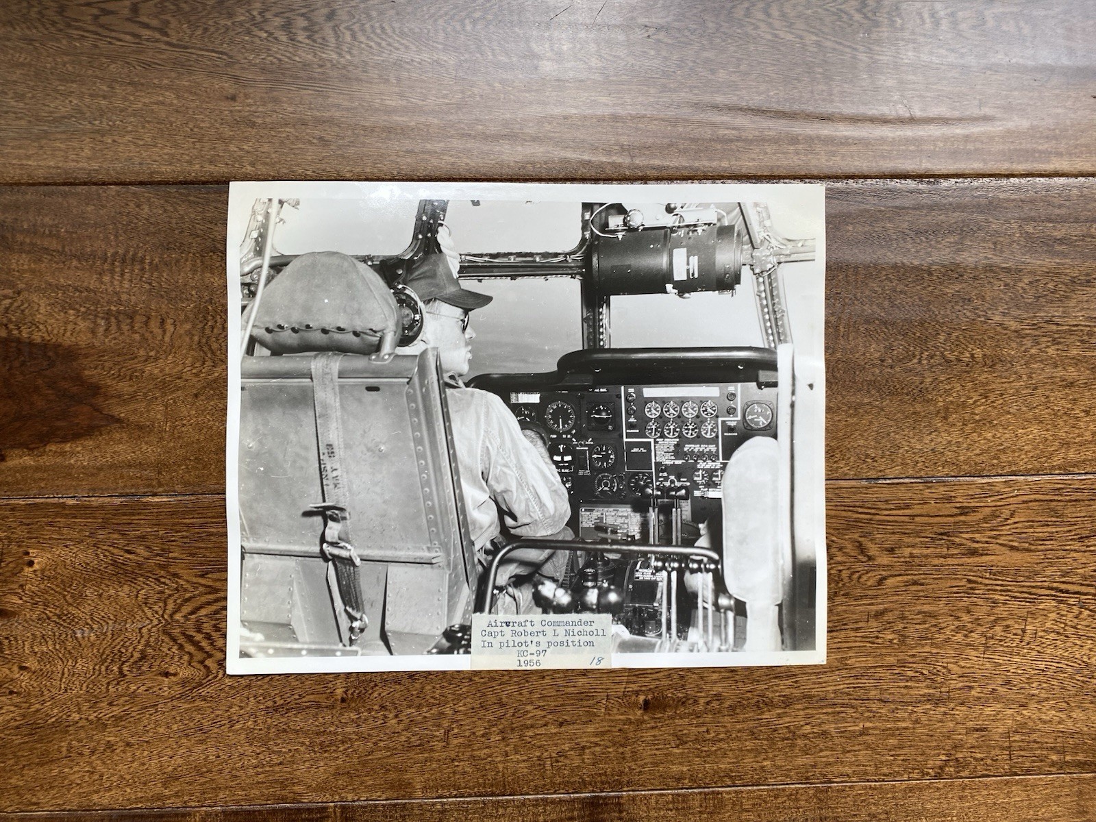 1956 KC 97 Ben Guerir AFB Aircraft Commander Captain Nicholl Vintage Photo