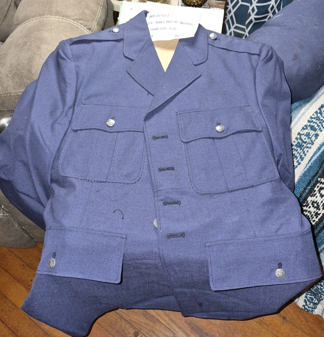 Vintage U.S. Air Force Service Coat 42R Blue Shade 1549 (New Never Worn)