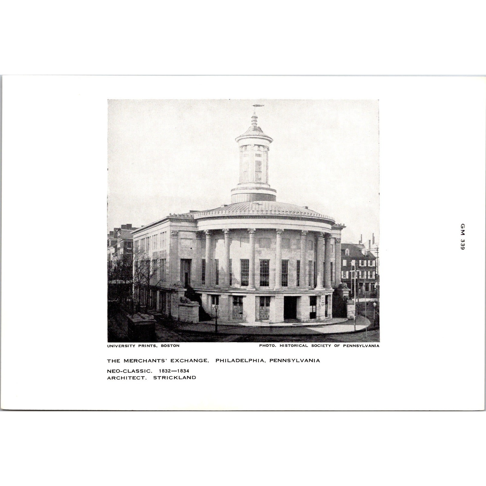 The Merchants\' Exchange Neo-Classic Philadelphia PA Vintage Print STF-UP1