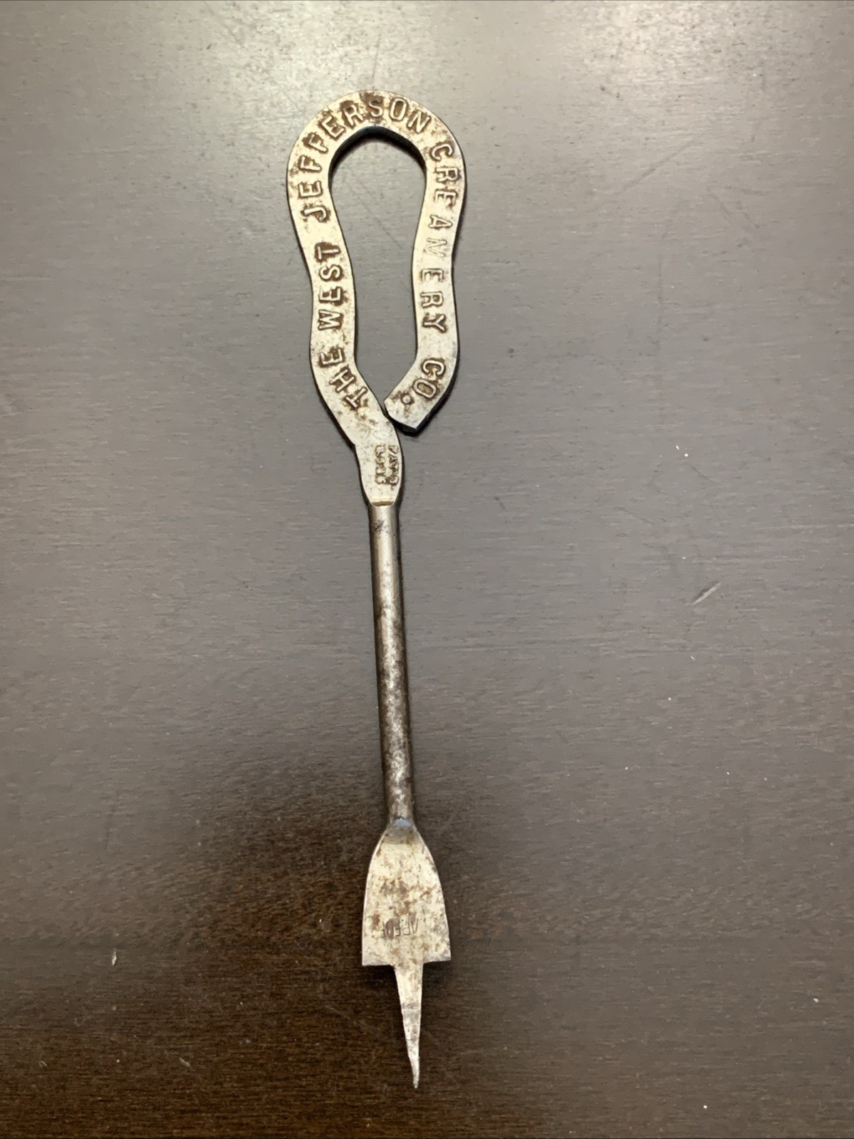 METAL MILK BOTTLE OPENER, THE WEST JEFFERSON CREAMERY CO. OHIO