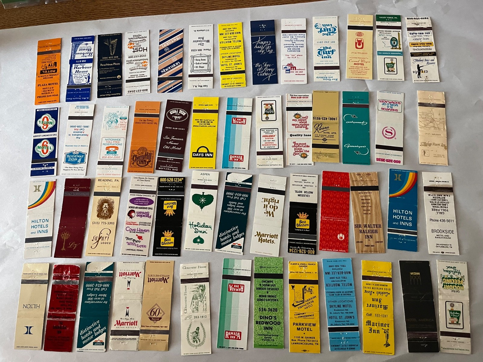Lot of 100 Vintage Matchbooks Covers Advertising 1950s 1960s 1970s INNS & HOTELS