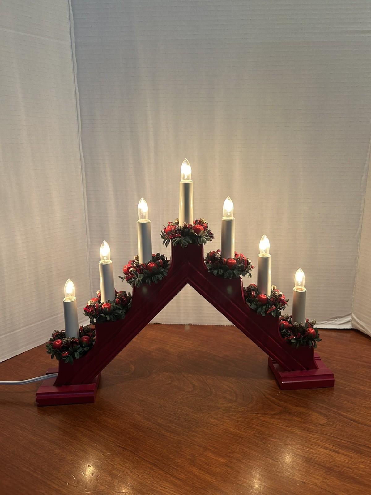 Christmas Swedish Candelabra Electric Candles with 7 Flameless Taper Candles