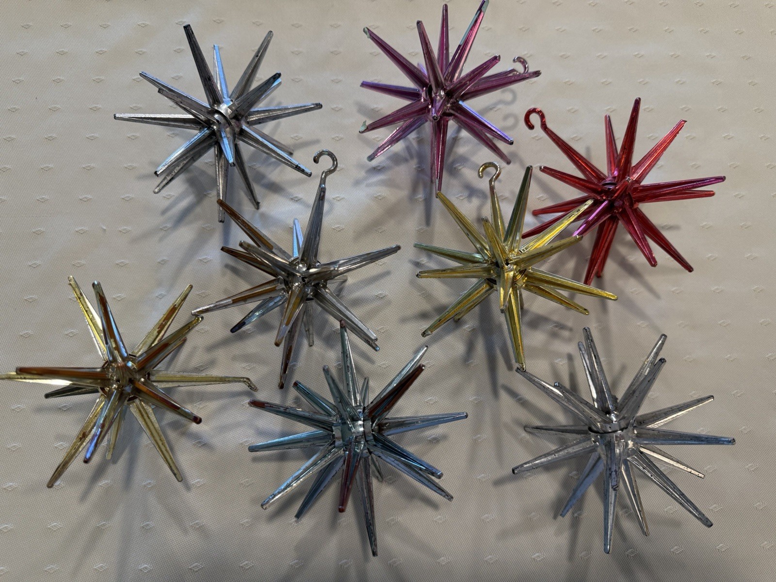 VTG Bradford MCM Atomic Starburst Sputnik Christmas Ornaments