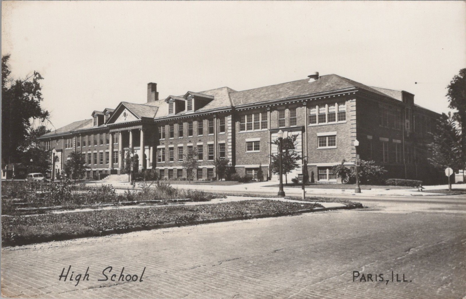 RPPC Paris Illinois IL High School A Bence C L Mattoon photo postcard AQ8