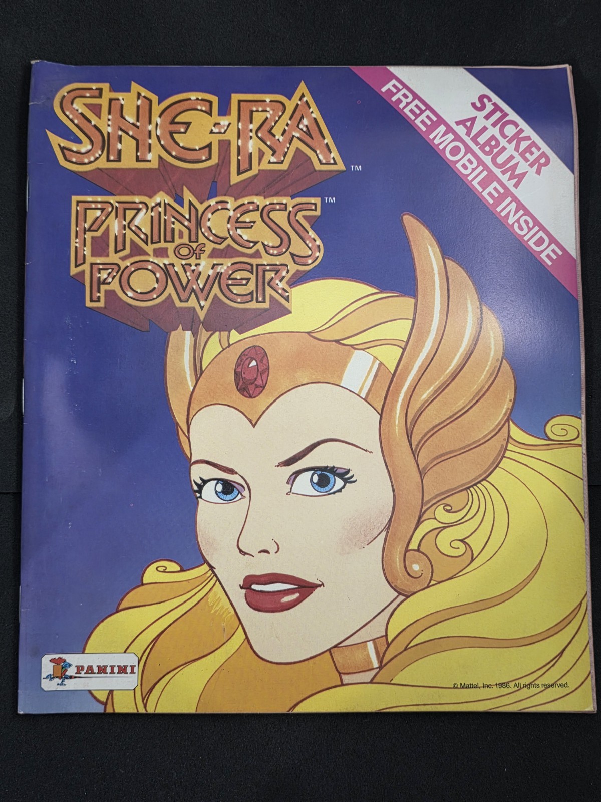 Vintage 1986 Panini She-Ra Princess Of Power Sticker Album w/ Mobile Empty MOTU 