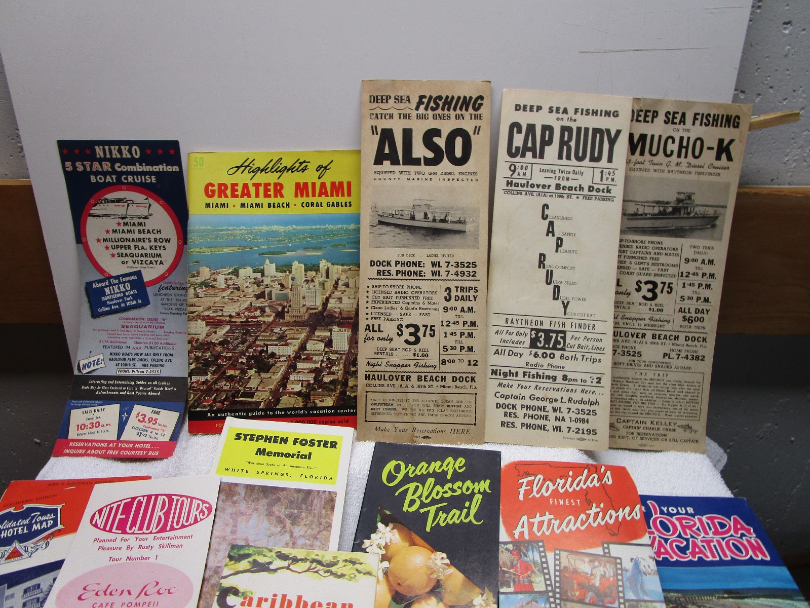 VINTAGE FLORIDA TRAVEL BROCHURE LOT OF 24 ITEMS