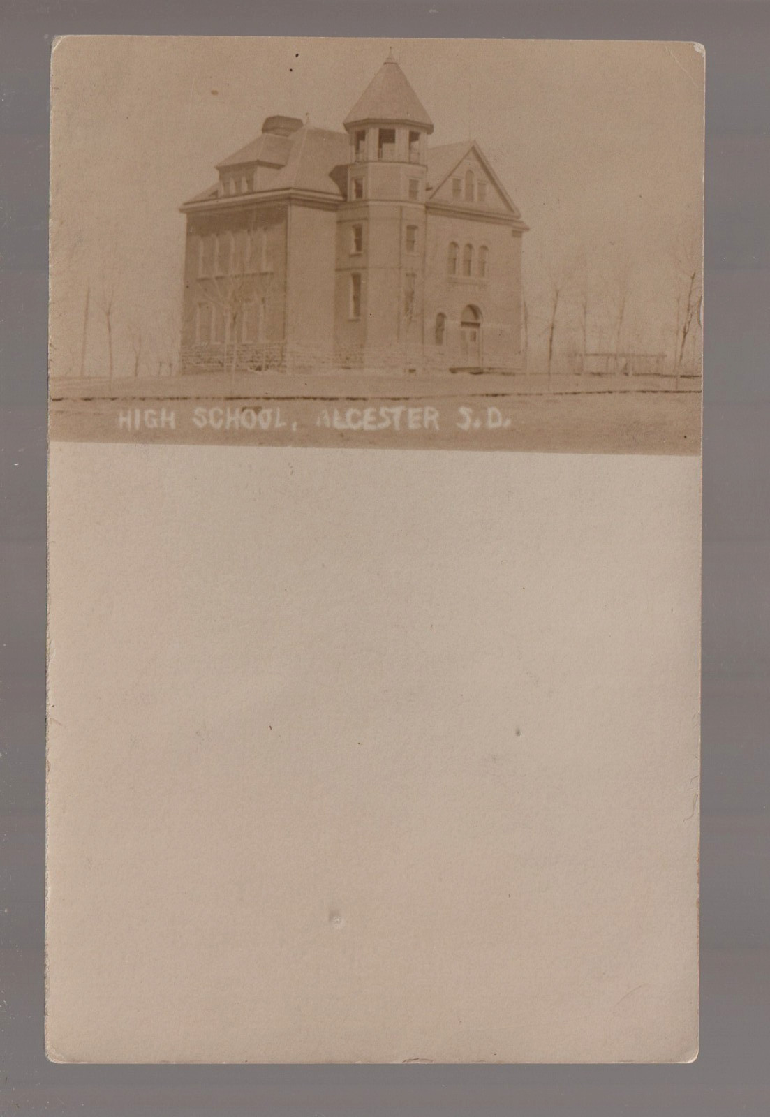 Alcester SOUTH DAKOTA RPPC 1908 HIGH SCHOOL nr Berestord Alsen Hudson SD B3
