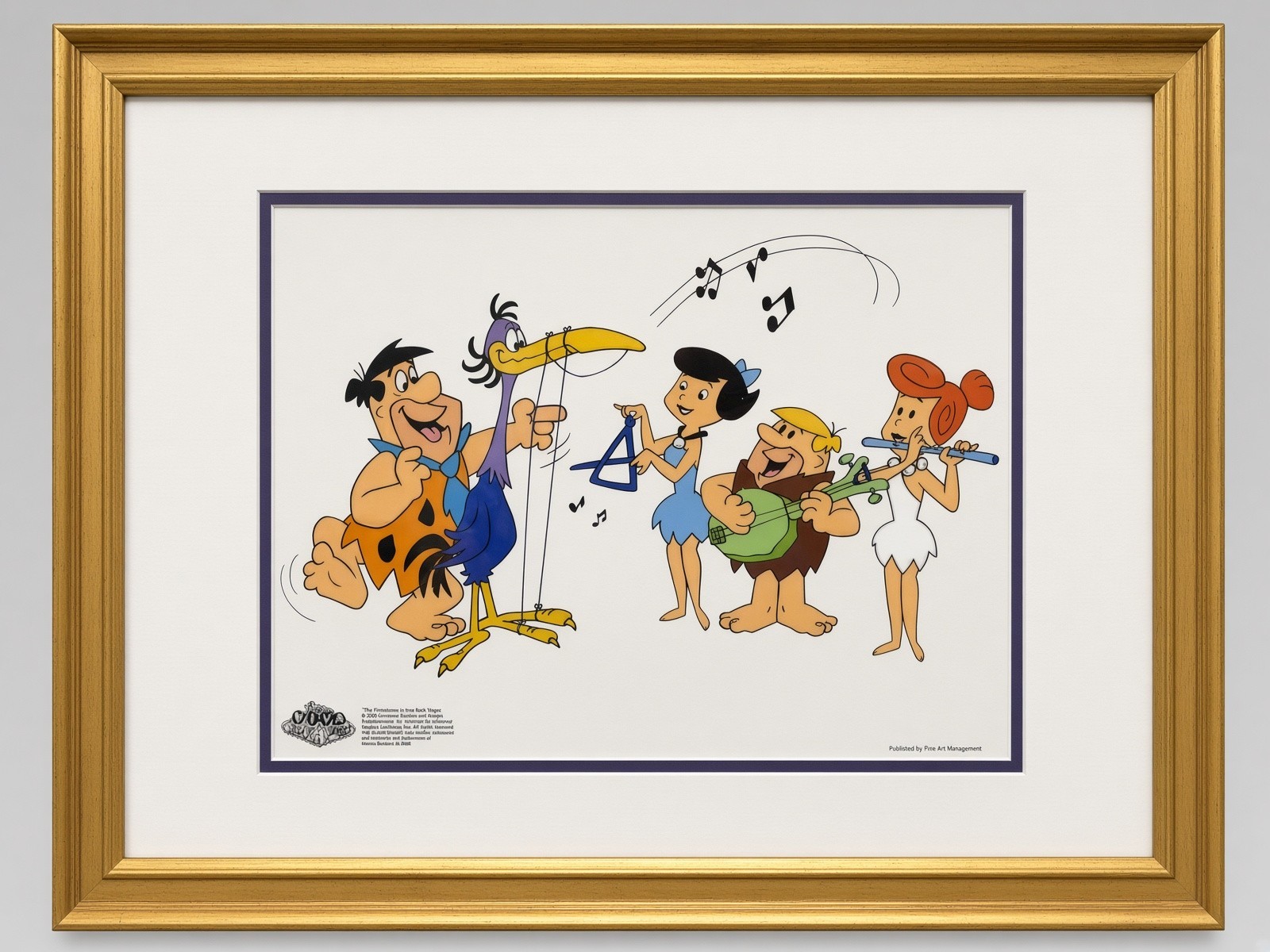 Flintstones  Viva Rock Vegas  Band Scene (painted background) Framed