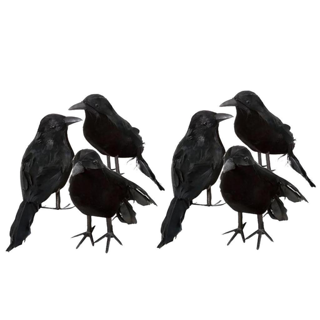 Black Lifesize Raven Movie Prop Fake Crow Halloween Fake Bird Hunting Decor