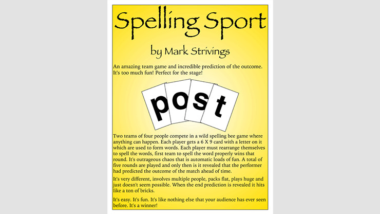 Spelling Sport Up Close by Mark Strivings - An Amazing Prediction