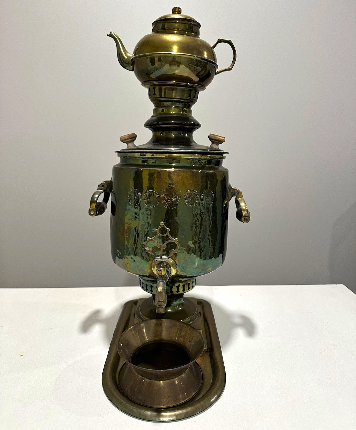 Antique Russian Brass Samovar Tula. 1851 19th Century
